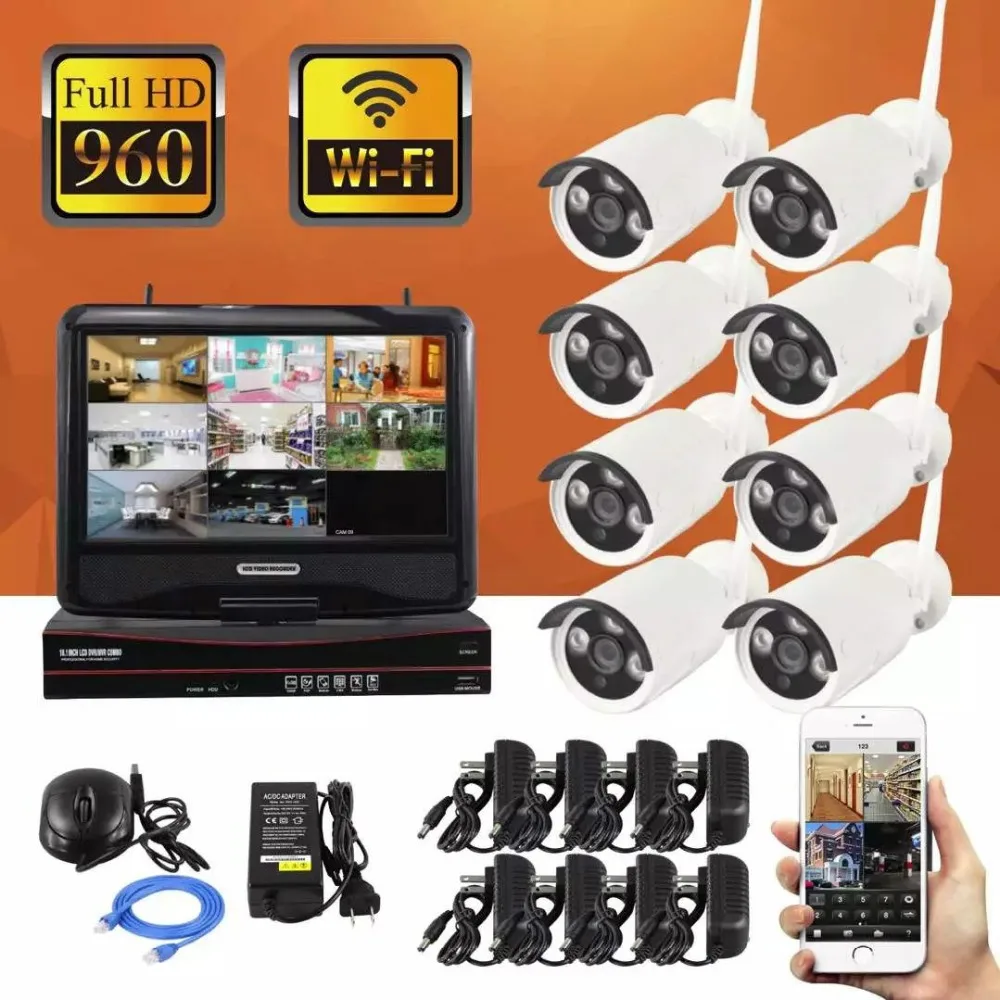 Yobang Security 8CH беспроводная камера безопасности для дома + 960P 1.3MP Wifi IP CCTV система