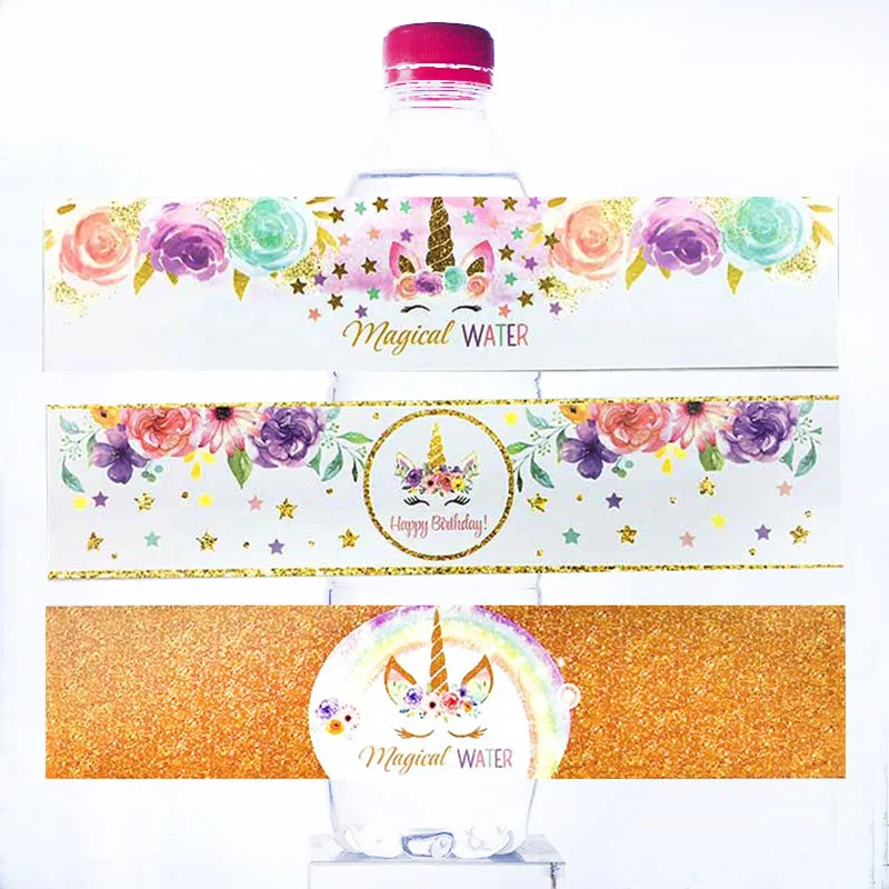 24 шт Детские наклейки для душа Единорог на бутылки день рождения радуга свадьба