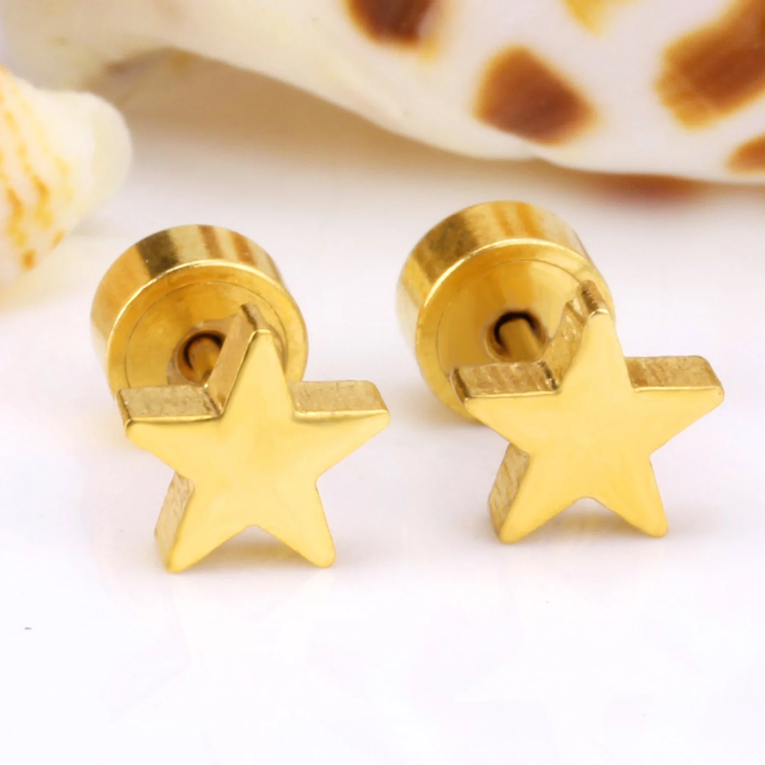 Маленькие серьги гвоздики LUXUKISSKIDS с золотой звездой для женщин модные украшения