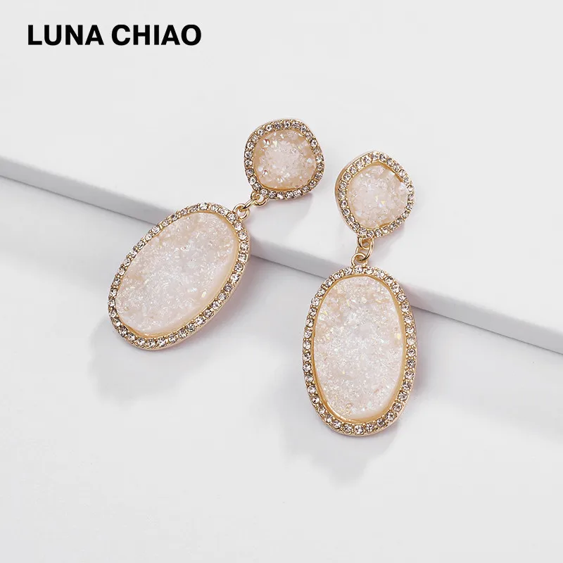 Серьги подвески LUNA CHIAO женские овальные Висячие Ювелирные украшения с
