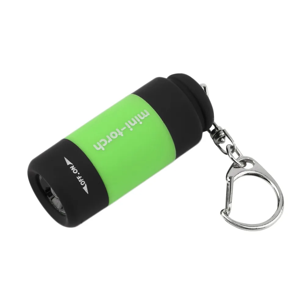 1 шт. портативный мини-брелок Карманный фонарь USB Перезаряжаемый светильник-вспышка лампа 0,5 Вт 25лм многоцветный Мини-фонарь Новинка