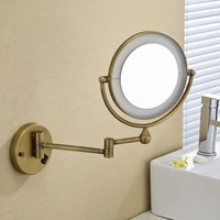 free shipping 8led light wall mounted round magnifying mirror led makeup mirror battery make up ladys private mirrors