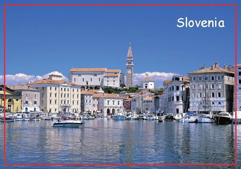 Пиран Словения сцена металлические обернутые сувенирные магниты 20074