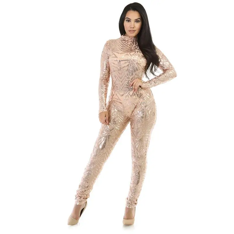 Женский Облегающий комбинезон с длинным рукавом и блестками|overalls for women|fashion