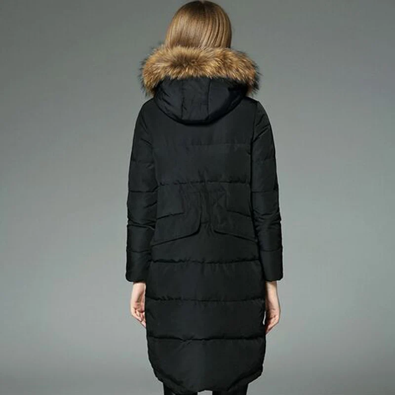 Зимняя куртка 2017 женская обувь Высокое качество Длинные из натуральной