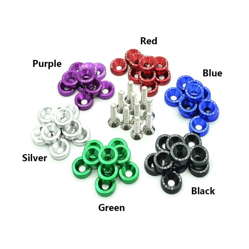 10 шт. M6 JDM наклейка для автомобиля Пароль крыло гайка с шайбой болтами номерного