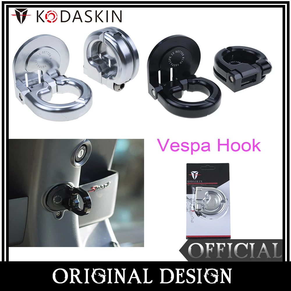 KODASKIN-ganchos de casco de aluminio, piezas de cerraduras de ganchillo para Piaggio Scooter, accesorios para Vespa GTS GTV 300