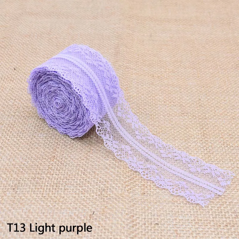 Light purple 20 м белая кружевная отделка 4 см красивое кружево, лента, тесьма DIY вышитая африканская кружевная ткань для шитья аксессуаров Свадебное Ремесло - Цвет: Light purple