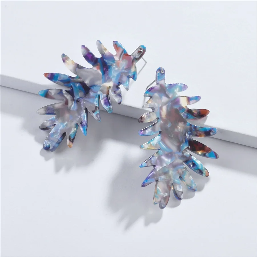 European Popular New Trendy Branch Plant Tree Leaf Resin Acrylic Earrings Women Statement Earring | Украшения и аксессуары