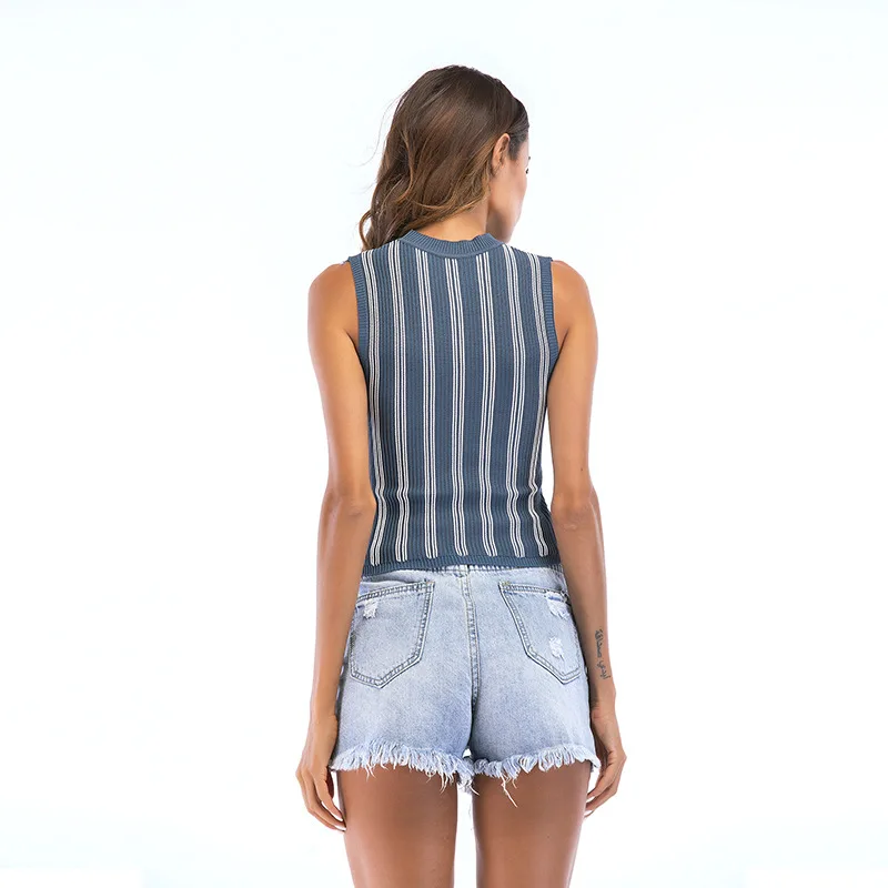 Женский ТРИКОТАЖНЫЙ УКОРОЧЕННЫЙ ТОП YYFS укороченный топ бюстье в полоску без