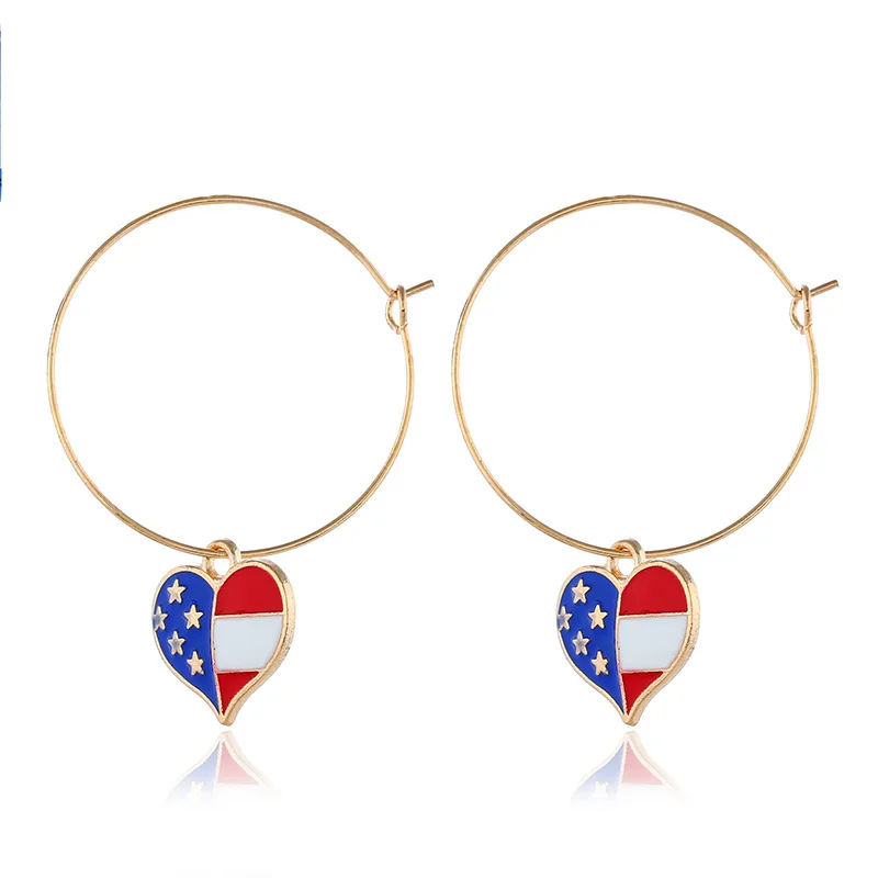 DANZE Hot Selling Jewelry Set Heart LOVE America Gold Color Circle Drop Earrings Pendant Necklace for Girls | Украшения и