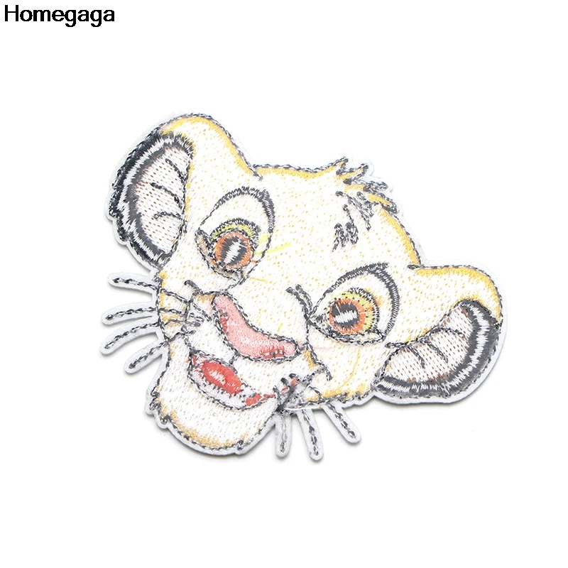Homegaga Король Лев мультфильм вышитые железные нашивки значки лоскутное шитье куртка с аппликацией рюкзак значки-наклейки D1995