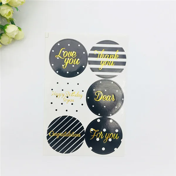 Black Gold Sticker 100 шт. Ассорти розовый золотистая фольга Сумки 5x7,5 дюймов листовая бумага сумки в полоску/горошек/шеврон день рождения лечения сумки - Цвет: Black Gold Sticker