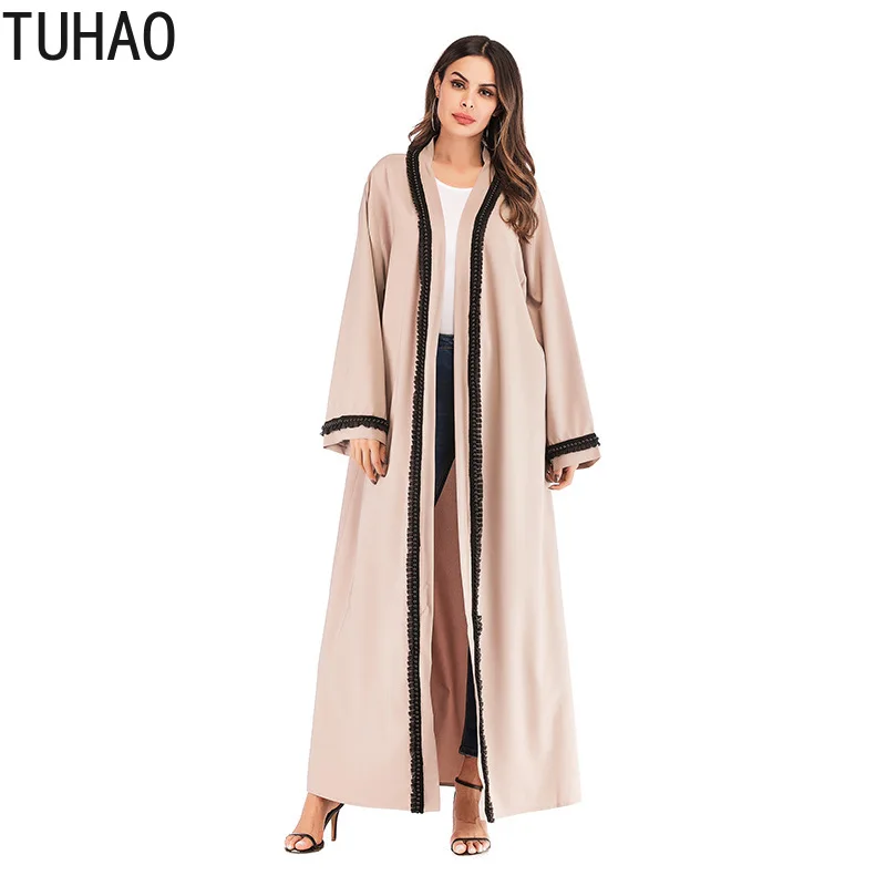 Средний Восток мусульманский длинный халат открытый стежок гвоздильный жемчуг