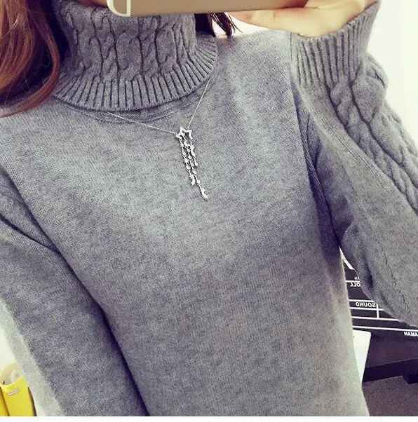 2019 Sweater Women New Style Autumn And Winter Thick Slim High Collar Solid Color women's Sweaters Pullovers Vestidos LXJ463 | Женская
