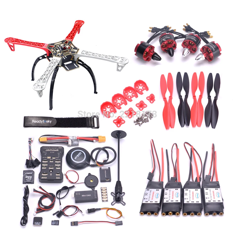 F450/S500 500 PCB Квадрокоптер рамка Комплект Pixhawk PIX 2.4.8 плата контроллера M8N gps Мини OSD PM 2212 920kv двигатель 30A simonk ESC