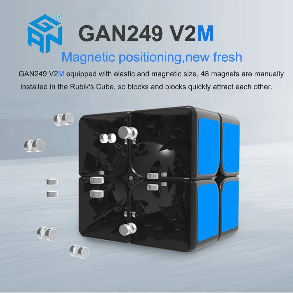 Gan249 V2 M 2x2x2 магнитные магические кубики Stickerless GAN 249 Карманный куб профессиональные магниты головоломка скоростной куб игрушки Gans