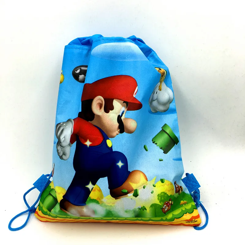 Mario hero 1 шт./партия, игрушки, сумки на шнурке, Черепашки, веревочные сумки, мультяшный дизайн, школьные сумки на завязках, детские товары для дня рождения - Цвет: Mario hero