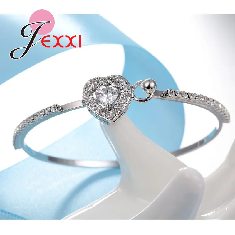 Супер Роскошные милые сердца кубического циркония 925 стерлингового серебра