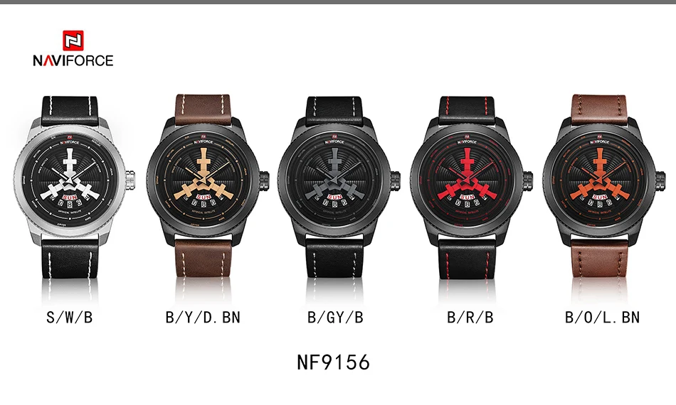 Топ люксовый бренд Мужские часы NAVIFORCE Модные Спортивные кварцевые кожаные водонепроницаемые мужские наручные часы Мужские часы Relogio Masculino