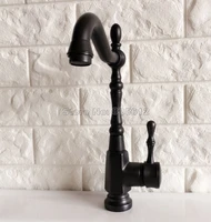 black oil rubbed bronze kitchen bathroom sink faucet mixer deck mount cold hot basin water tap tnf386