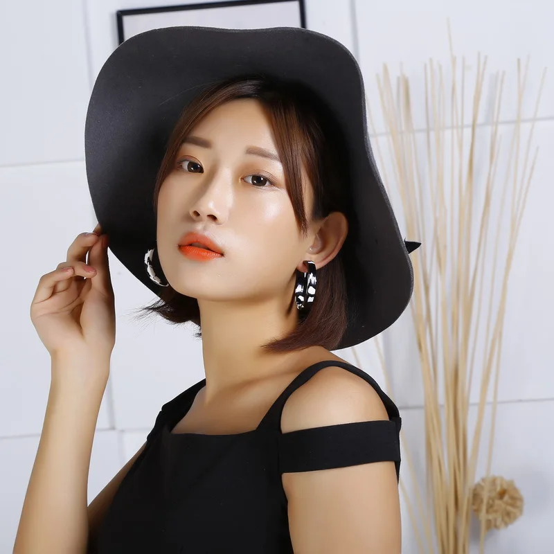 Модные красочные круглые серьги-кольца для женщин декоративные узоры из мрамора