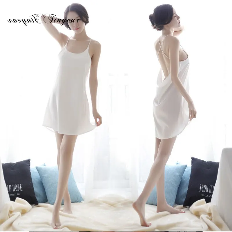 Tinyear сексуальная ночная рубашка для женщин Ночная с круглым вырезом одежда