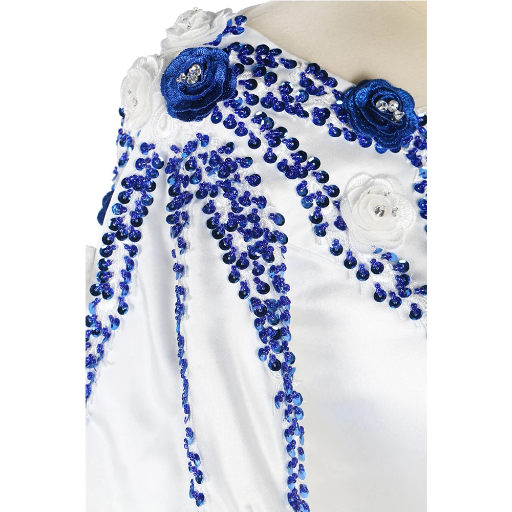 Белый плащ мусульманская Русалка вечернее платье с длинным рукавом синий