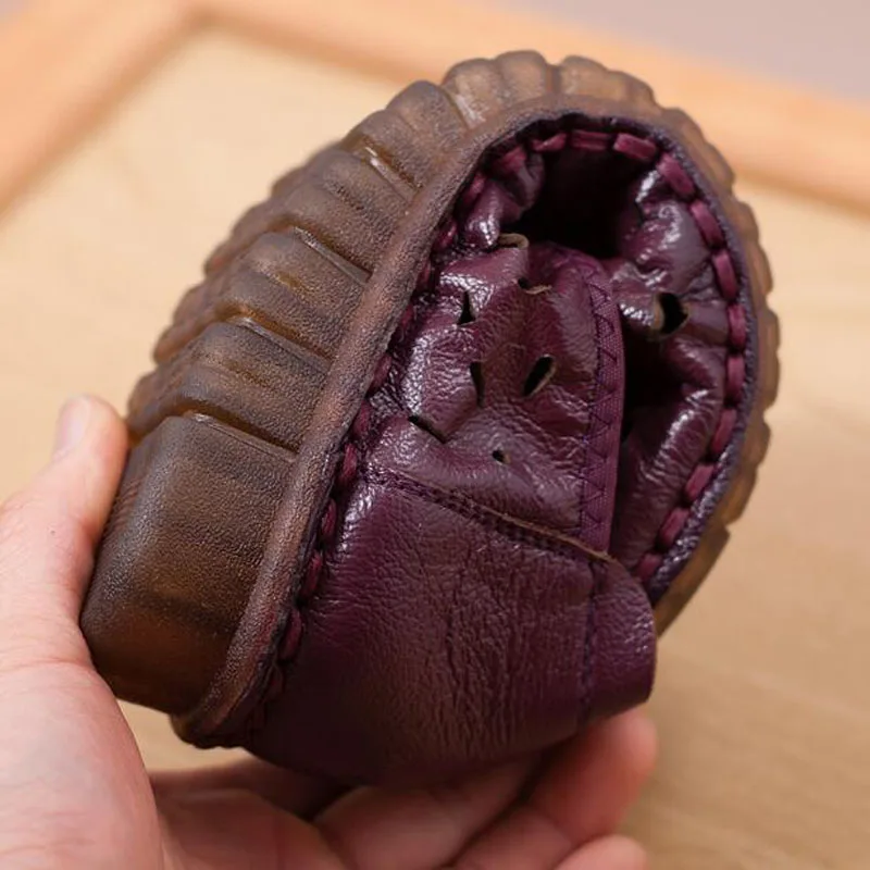 Женские лоферы из натуральной кожи на плоской подошве повседневные Лоферы