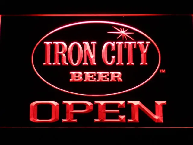 

077 Iron City Beer OPEN Bar LED Neon Light Signs with On/Off Switch 20+ Colors 5 Sizes to choose