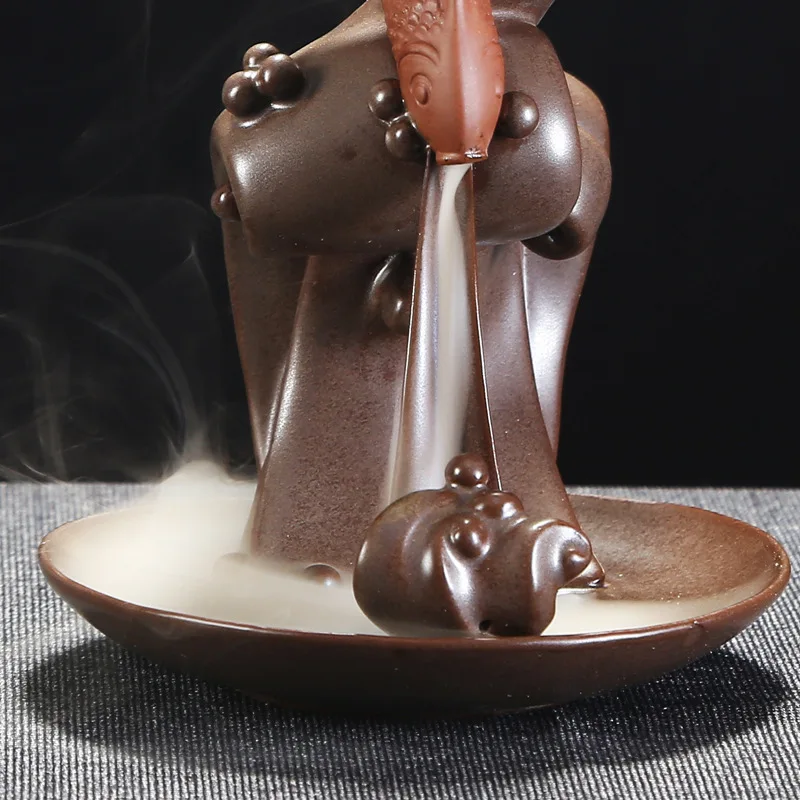 Буддистская горелка в виде карпа с обратной связью ладана 10 шт. керамический