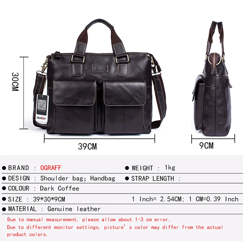 OGRAFF кожаная сумка мужская через плечо натуральная кожа большие сумки мешок
