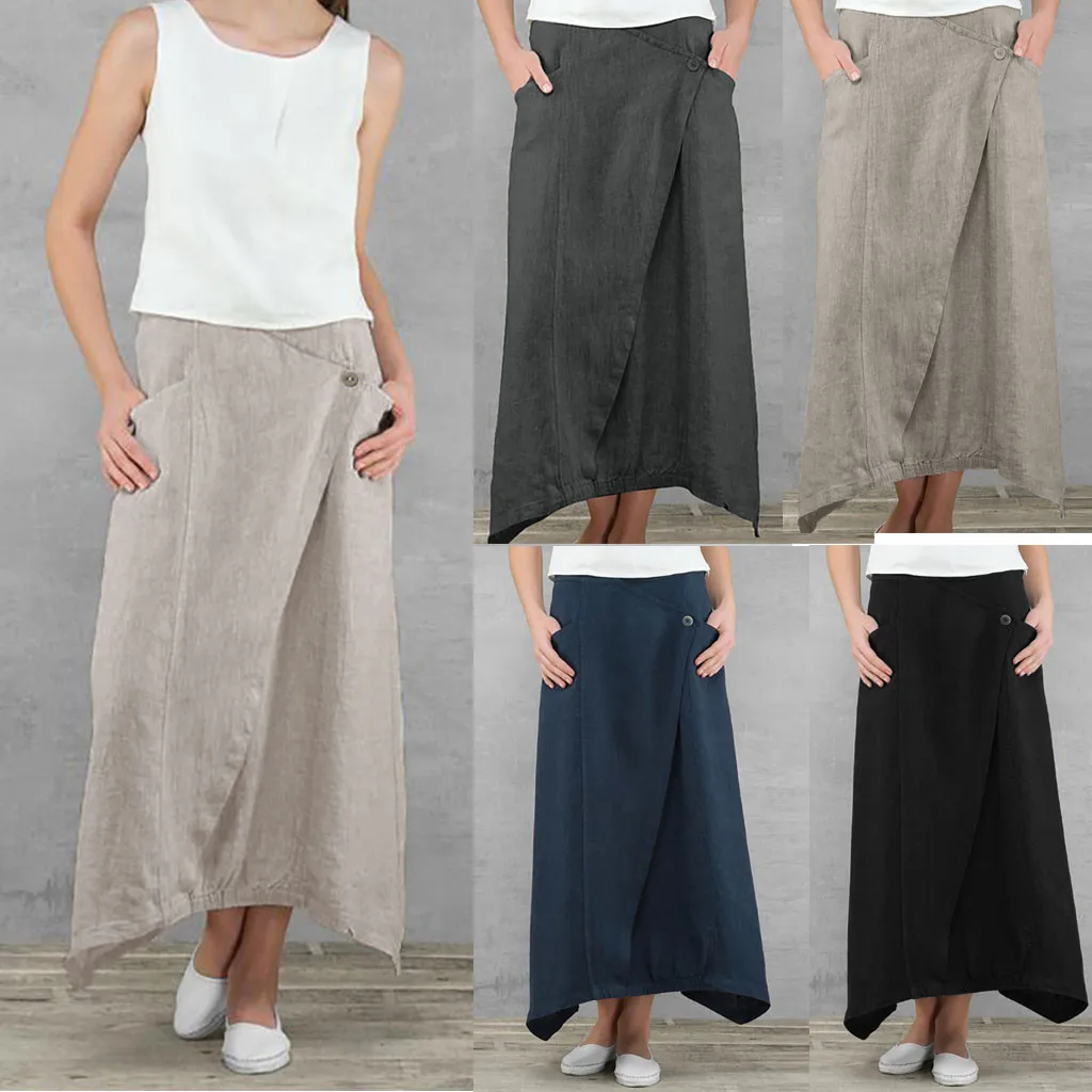 Модные женские юбки 2019 Элегантные корейские с высокой талией модные однотонные