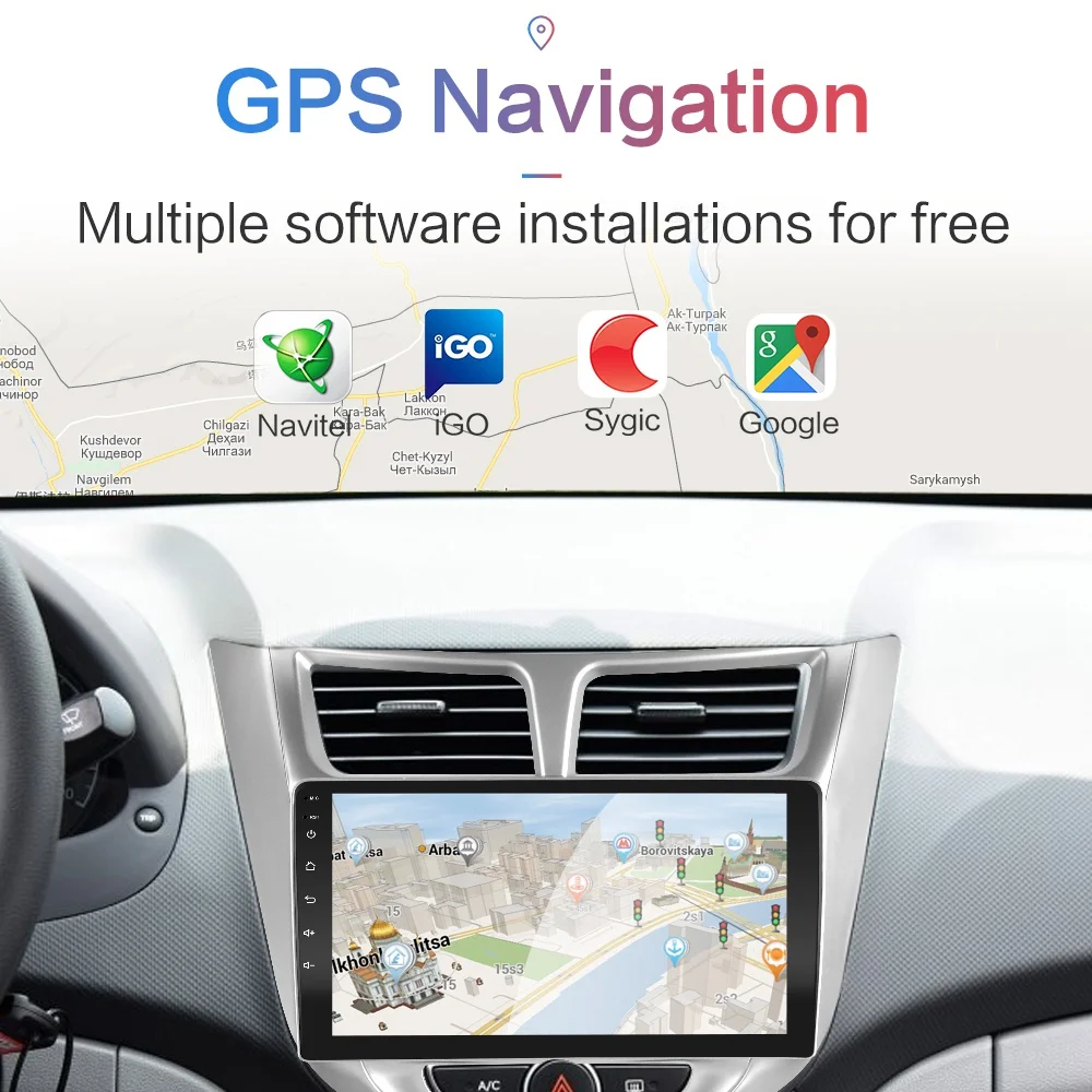 2G+ 32G " 2din Android 8,1 GO автомобильный dvd-плеер для Hyundai Solaris Accent Verna 2010- автомобильный Радио gps навигация wifi плеер