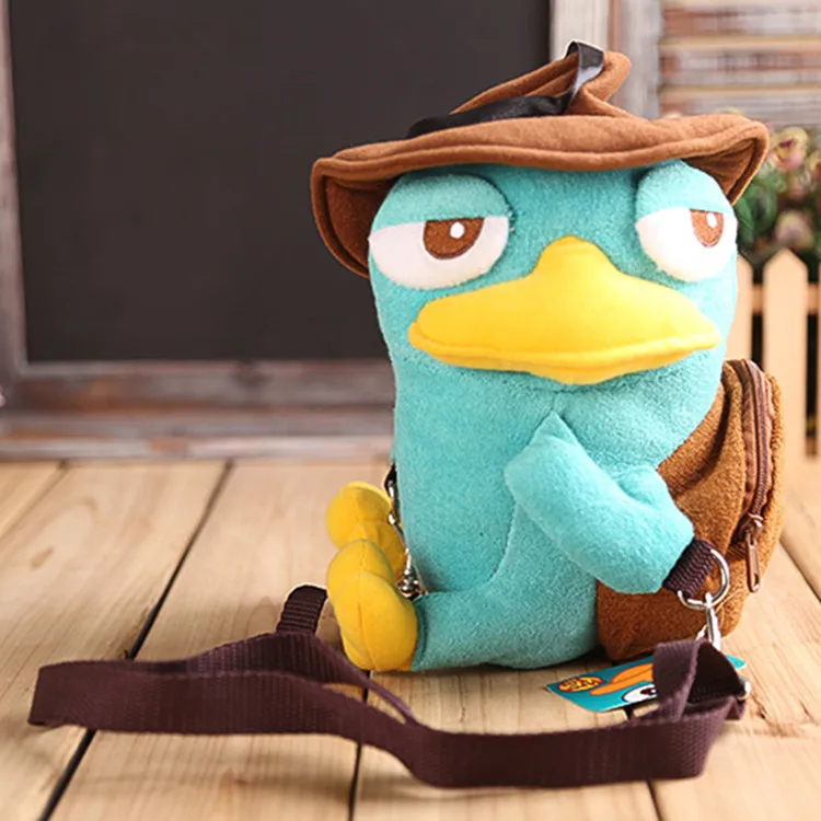 Милая объемная плюшевая сумка Phineas and Ferb Perry the Platypus, маленькая сумка через плечо, сумки через плечо для детей, Детский кошелек, кошелек