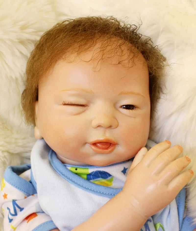 45 см 18 дюймов Bebe куклы Reborn Реалистичного Baby Doll младенцев реборн один глаз открыть закрытые для детский день рождения Рождественский подарок juguetes