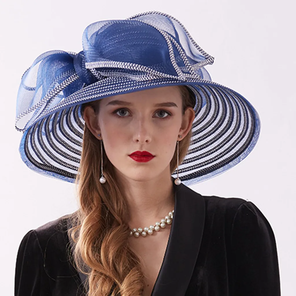 Хит продаж Модные женские сетчатые ленточки для шляп и перьев Свадебные шляпы