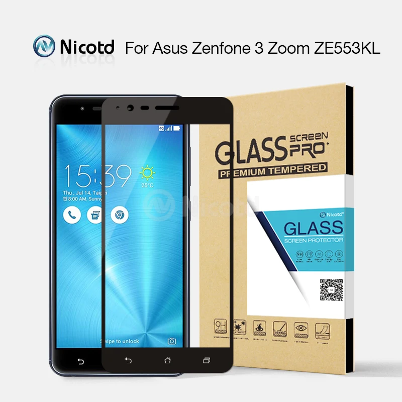 Разноцветное закаленное стекло с полным покрытием nicotte для ASUS Zenfone 3 Zoom ZE553KL
