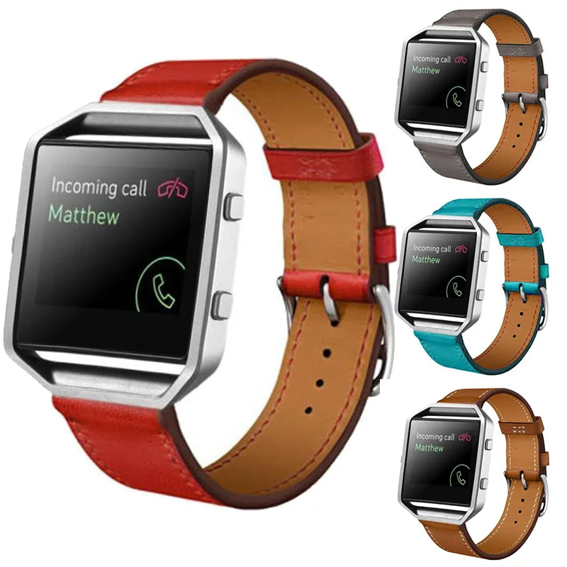 Ремешок FOHUAS из натуральной кожи для смарт часов Fitbit Blaze|strap for|leather watch bandgenuine leather band
