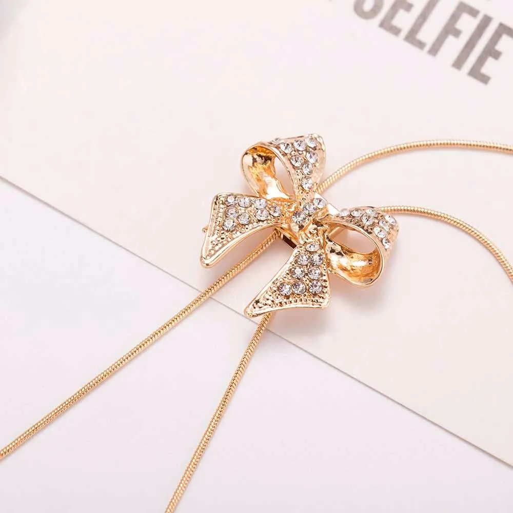 KISSWIFE модное ювелирное изделие 2018 ожерелье длинное Бант стиль для женских