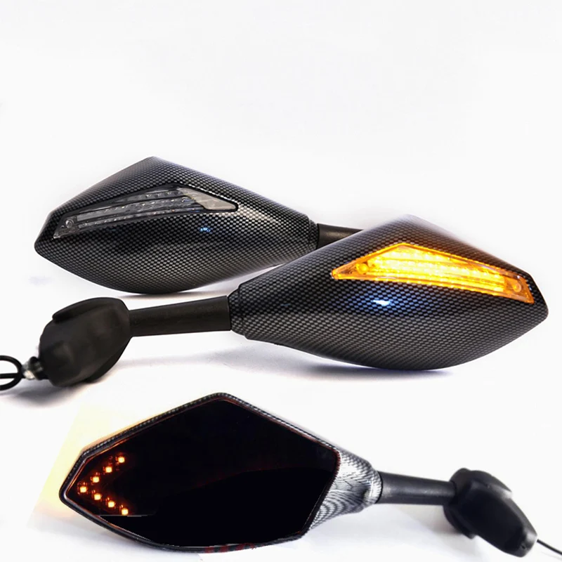 

Evomosa Motorcycle LED Turn Signals Mirror Lights Rearview Mirrors Smoke Lens for Suzuki SV650 Katana 600 750 GSX600F GSX750F