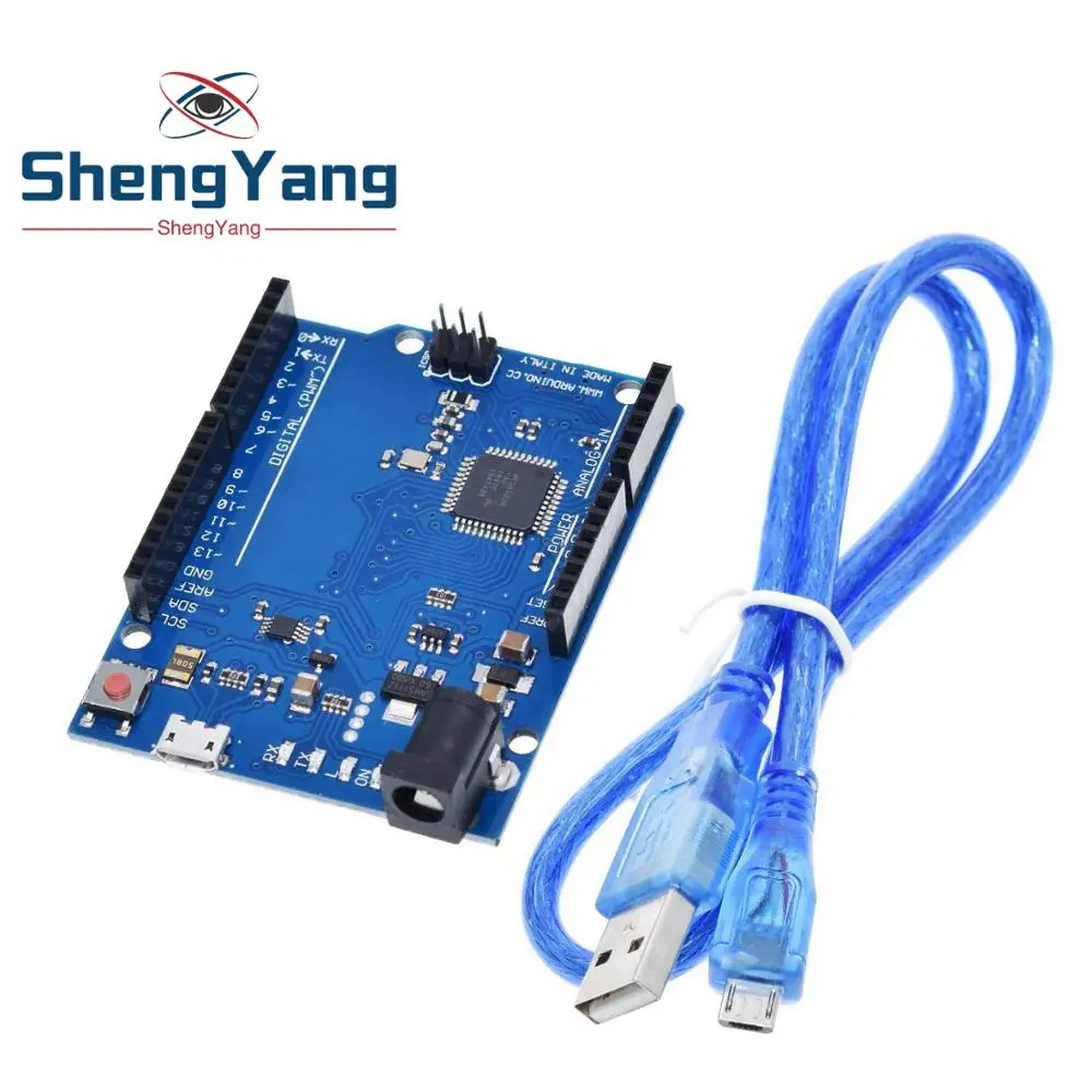 Макетная плата ShengYang Leonardo R3 с микроконтроллером Atmega32u4 макетная USB кабелем