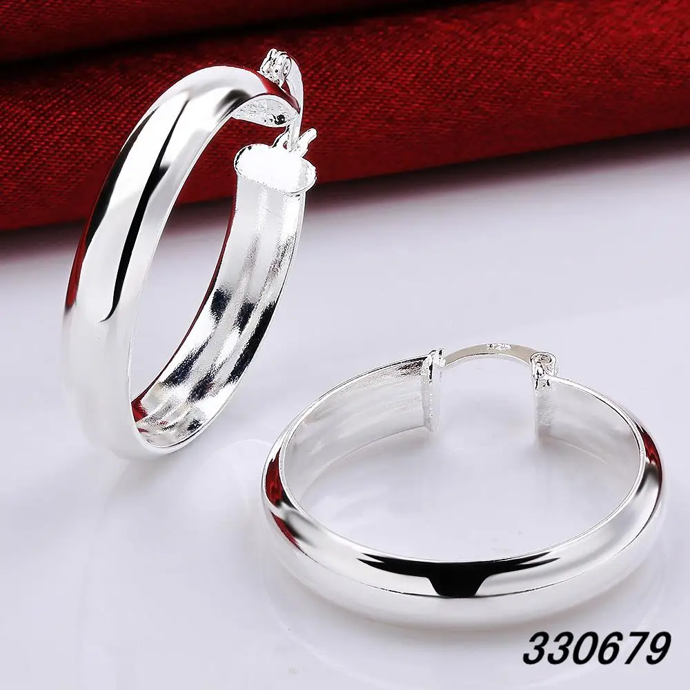 Посеребренный обруч earringsg серебряный большие серьги pendientes de aro маленькие