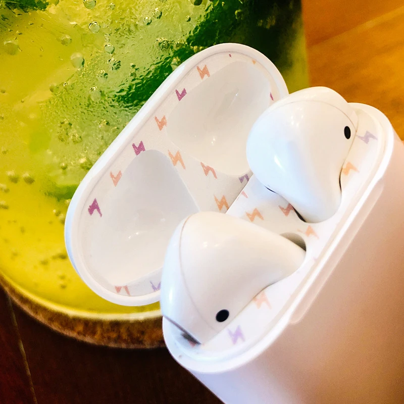 Для Airpods пыленепроницаемый Стикеры Однотонная одежда/узор пыли Защитная пленка - Цвет: 5