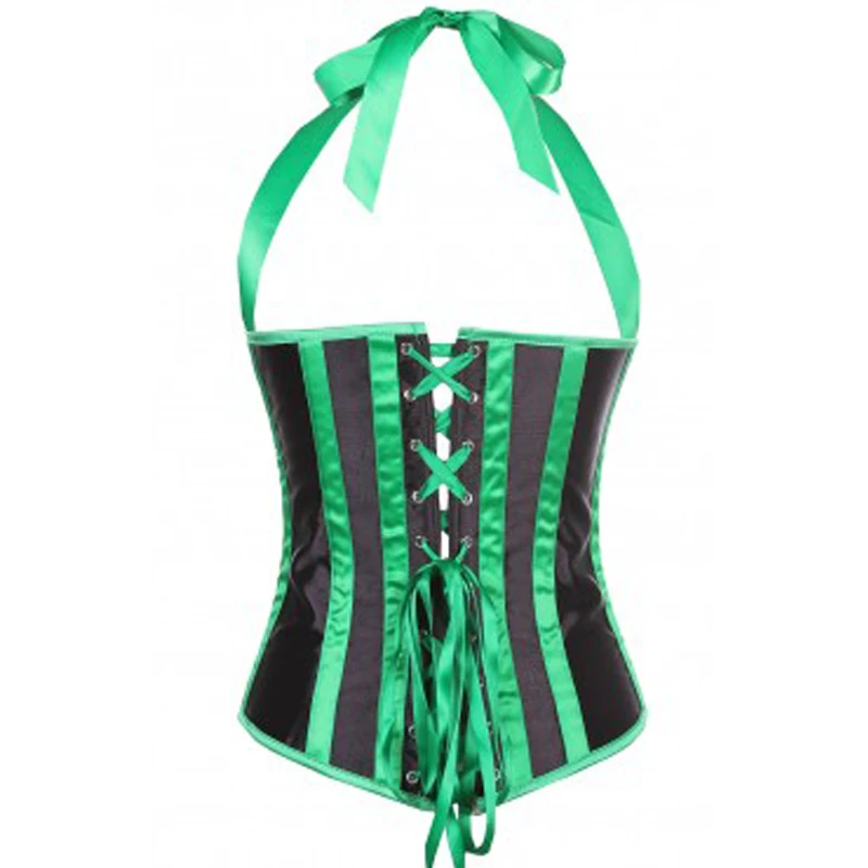 Готический женский черный красный атласный корсет под грудью стимпанк