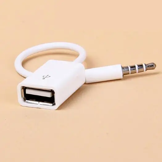 

AUX data cable MP3 patch cord 3.5mm male to USB female connector adapter for car 12v 15cm