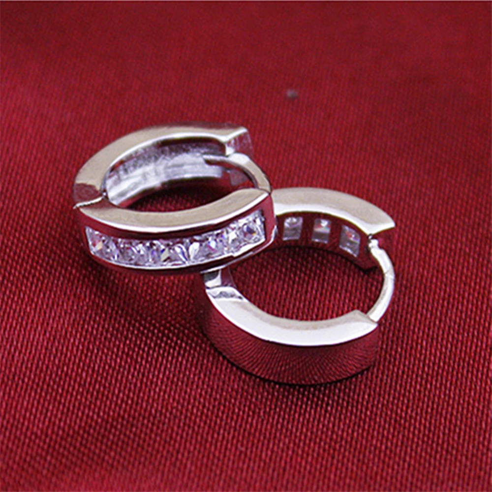 PXCHZQ Мужские Серьги серебряного цвета популярное ювелирное изделие роскошный