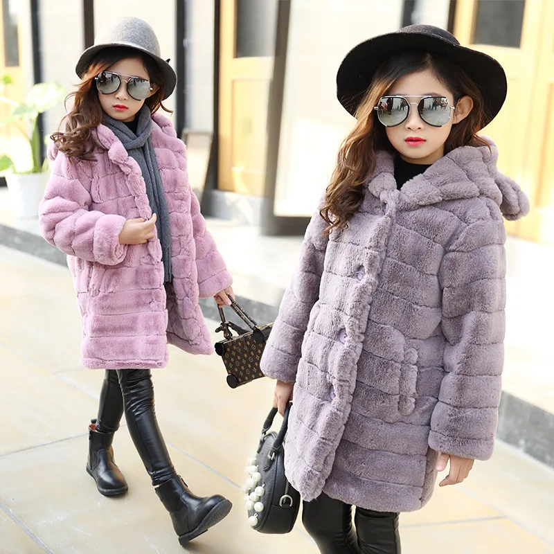 Новинка 2018 зимняя модная плотная теплая длинная куртка с капюшоном для девочек