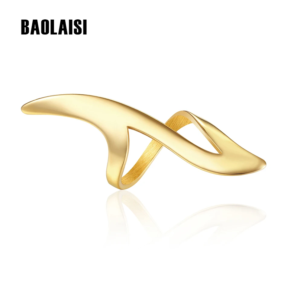 BAOLAISI модное кольцо для вечеринки женщин Hyperbole золотистое серебристое Цирконий CZ