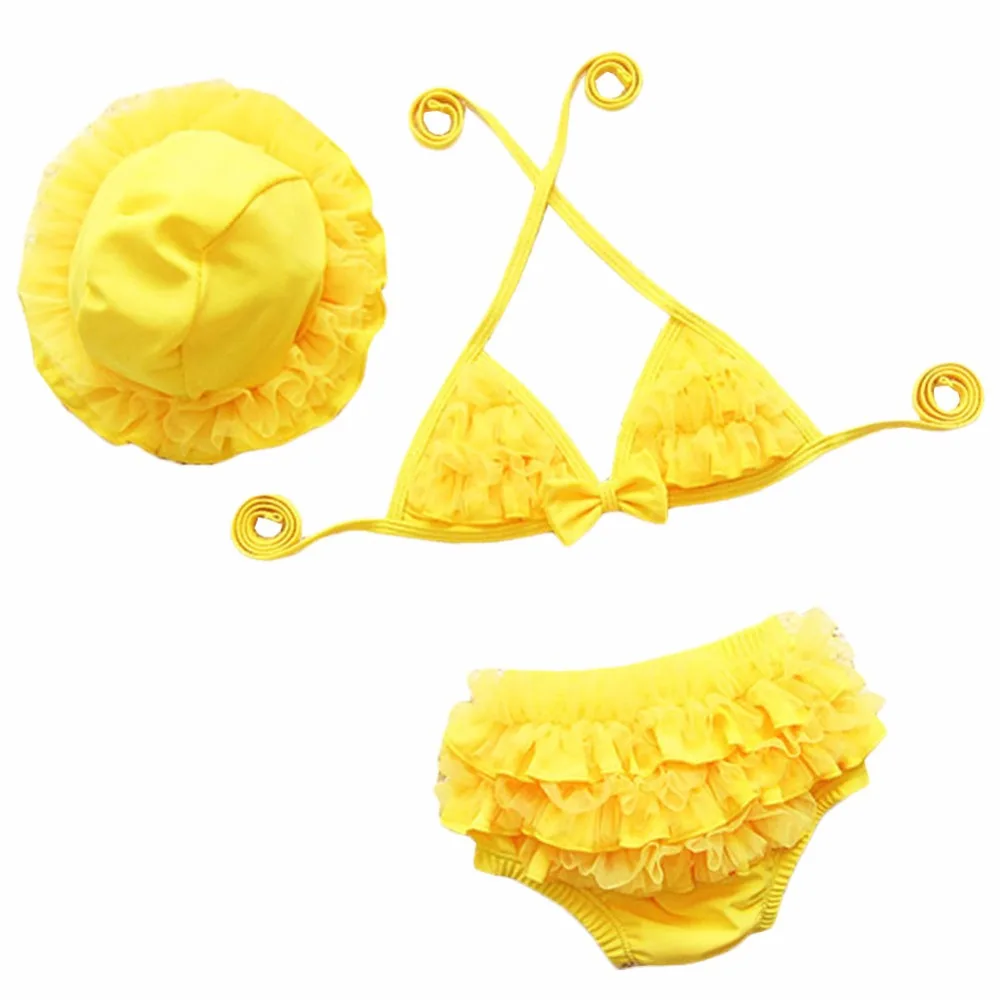 Janedream Girl Swimsuit Swimming Suit For Kids Bikinis 3 PCS Hat Bra and Shorts Clothes Children #273877 | Мать и ребенок